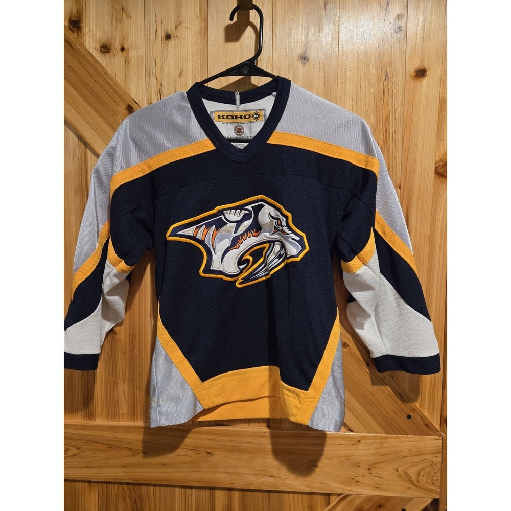 Vintage Youth KOHO Nashville Predators Hockey Jersey S/m Navy Blue Silver Y2k